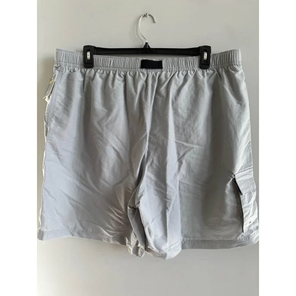 NWT Nautica Competition Men's XXL Gray Nylon Cargo Swim Trunks Shorts